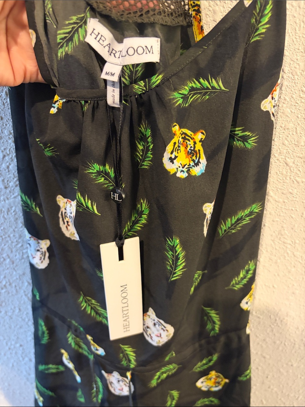 NWT Heartloom Nadia Black Tiger & Leaf Print Racerback Dress - Picture 2 of 3